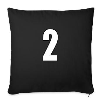 Numéro 2 Numéro deux - équipe de football handball - Housse de coussin décorative 45 x 45 cm - noir - Devant