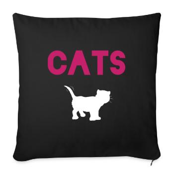 Idée cadeau pour l’amoureux des chats - Housse de coussin décorative 45 x 45 cm - noir - Devant