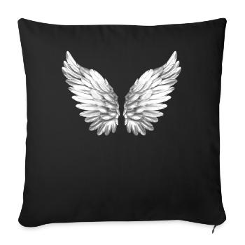 Ailes angéliques ailes anges aile blanc blanc - Housse de coussin décorative 45 x 45 cm - noir - Devant