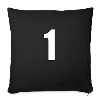Numéro 1 Numéro un - équipe de football handball - Housse de coussin décorative 45 x 45 cm - noir - Devant