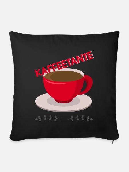 Kaffeetante - Sofakissenbezug 45 x 45 cm - Schwarz