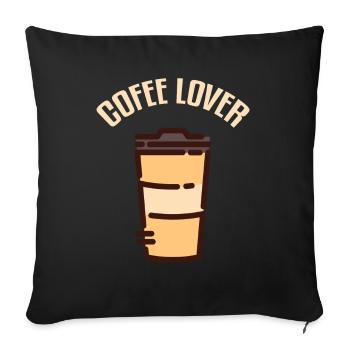 Coffee Liebhbaber Coffee Break Drink - Sofa pillowcase 17,3'' x 17,3'' (45 x 45 cm) - black - Front