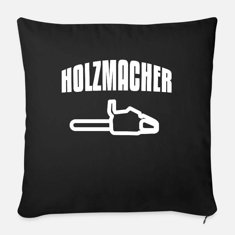 fabricants de bois - Housse de coussin décorative 45 x 45 cm - noir