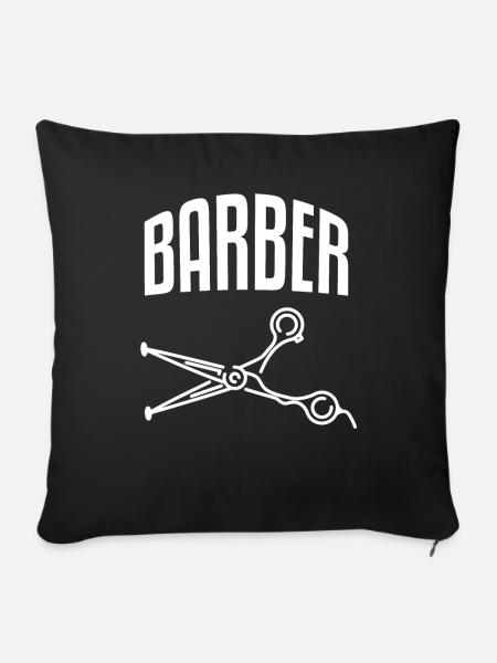Barber Friseur Salon - Sofakissenbezug 45 x 45 cm - Schwarz