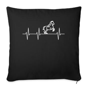 Horse Horse Lover Pony Wild - Sofa pillowcase 17,3'' x 17,3'' (45 x 45 cm) - black - Front