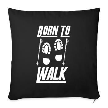 La marche nordique née pour courir - Housse de coussin décorative 45 x 45 cm - noir - Devant