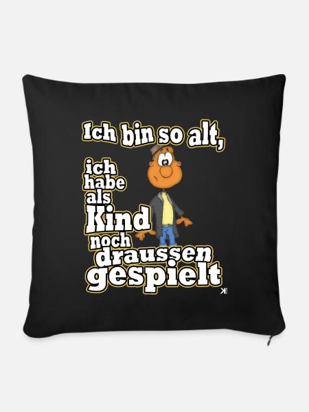 Ich habe draussen gespielt Festival funshirt - Sofakissenbezug 45 x 45 cm - Schwarz