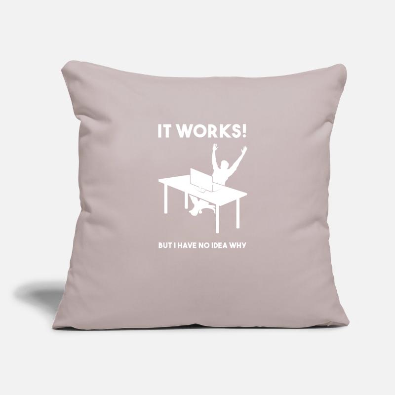 works no idea why programmer computer Sofa pillowcase 17,3'' x 17,3'' (45 x 45 cm)
