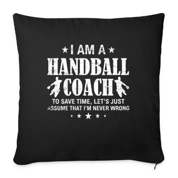 Handball coach gift - Sofa pillowcase 17,3'' x 17,3'' (45 x 45 cm) - black - Front