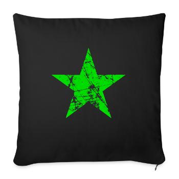 étoile verte au look usé - Bremen - nature - Housse de coussin décorative 45 x 45 cm - noir - Devant
