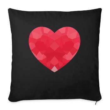 POLYGON HEART Anniversaire Valentine Hearts - Housse de coussin décorative 45 x 45 cm - noir - Devant