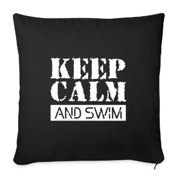 Schwimmen Schwimmer - Sofakissenbezug 45 x 45 cm - Schwarz - Vorne