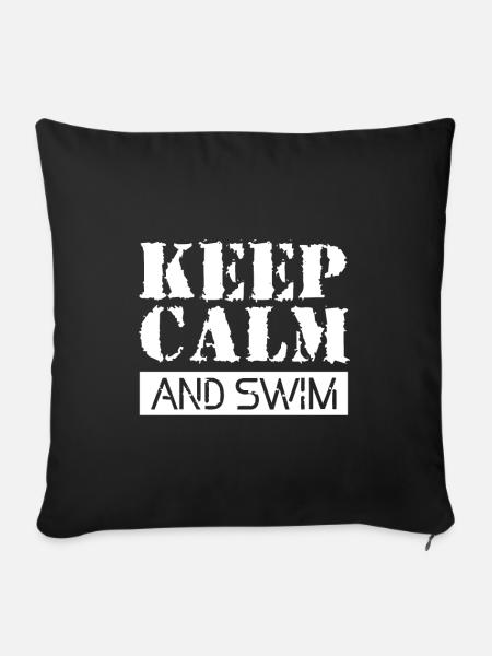 Schwimmen Schwimmer - Sofakissenbezug 45 x 45 cm - Schwarz