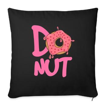 Donut Logo Rose Sparkle - Housse de coussin décorative 45 x 45 cm - noir - Devant