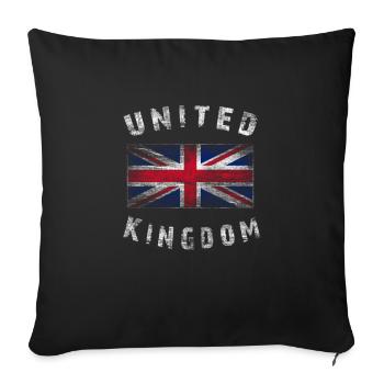 Union Jack - United Kingdom - Sofa pillowcase 17,3'' x 17,3'' (45 x 45 cm) - black - Front