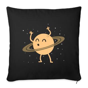 Saturn Rings Planet funny gift - Sofa pillowcase 17,3'' x 17,3'' (45 x 45 cm) - black - Front
