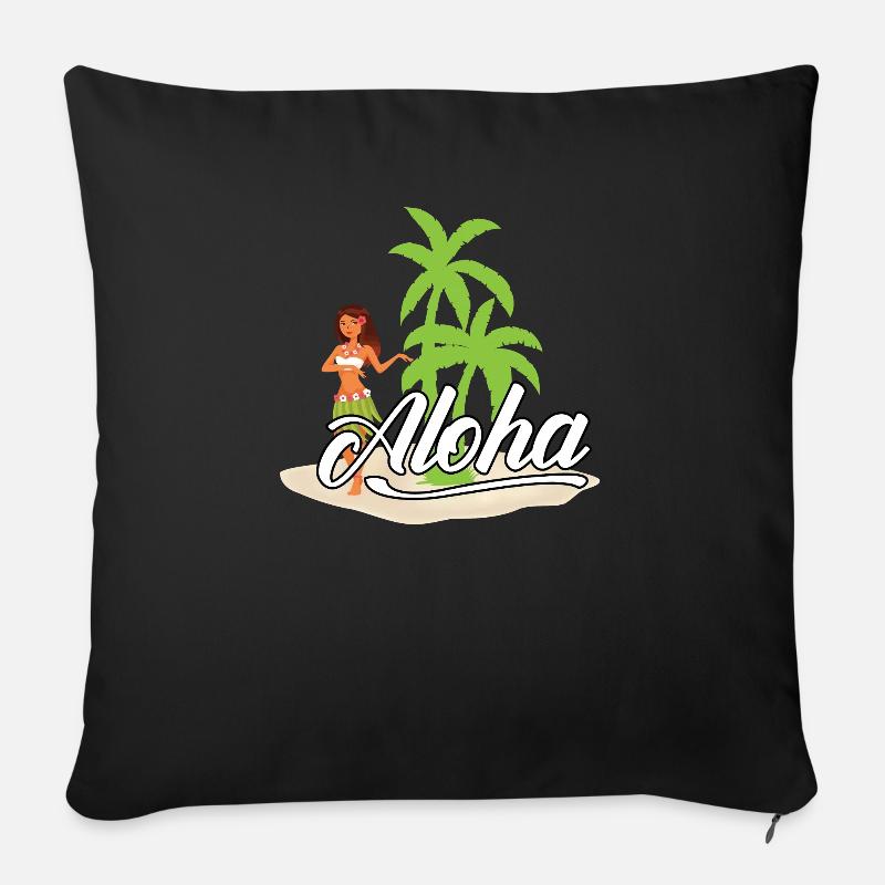 ALOHA HULA GIRL TROPICAL ISLAND - Sofakissenbezug 45 x 45 cm - Schwarz