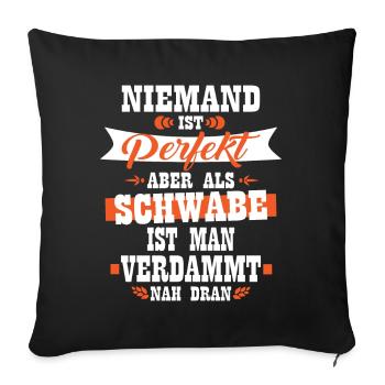 Perfect Schwabe Cool Swabian design - Sofa pillowcase 17,3'' x 17,3'' (45 x 45 cm) - black - Front