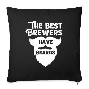 Bierbrauer Bart - Sofakissenbezug 45 x 45 cm - Schwarz - Vorne