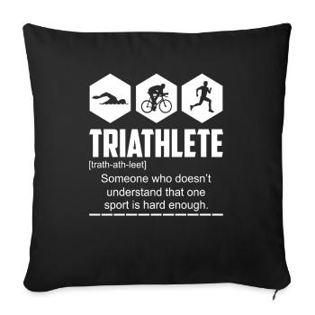 Triathlon cadeau de triathlon - Housse de coussin décorative 45 x 45 cm - noir - Devant