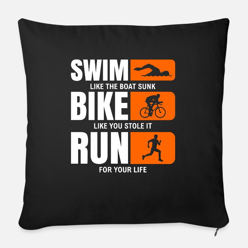 Triathlet - Sofakissenbezug 45 x 45 cm - Schwarz