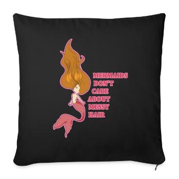 Mermaid hairdresser hair fish fable gift - Sofa pillowcase 17,3'' x 17,3'' (45 x 45 cm) - black - Front