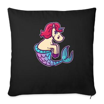 Unicorn mermaid animal fish magic gift - Sofa pillowcase 17,3'' x 17,3'' (45 x 45 cm) - black - Front