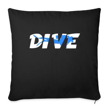 Scuba Diving Divers - Sofa pillowcase 17,3'' x 17,3'' (45 x 45 cm) - black - Front