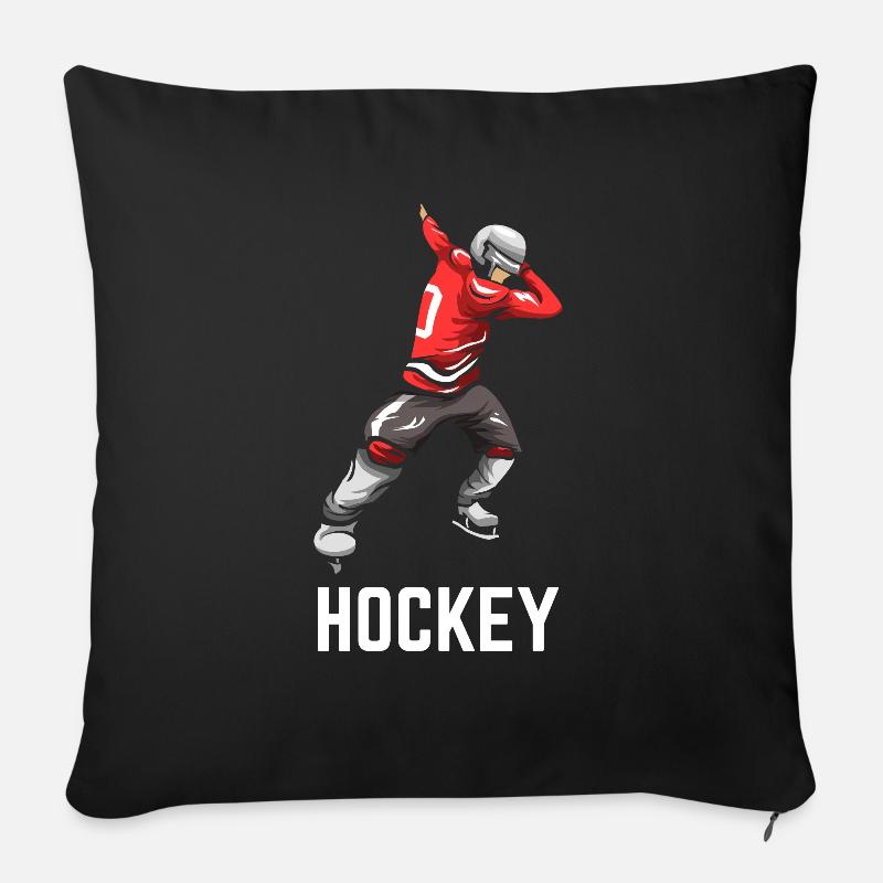 hockey - Housse de coussin décorative 45 x 45 cm - noir