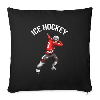 Hockey sur glace hockey sur gazon - Housse de coussin décorative 45 x 45 cm - noir - Devant