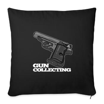 Design pistolet avec motif de texte - Housse de coussin décorative 45 x 45 cm - noir - Devant