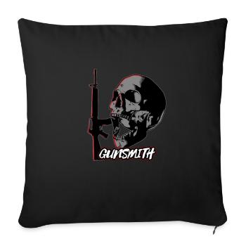 Conception de crâne d’armurier - Housse de coussin décorative 45 x 45 cm - noir - Devant