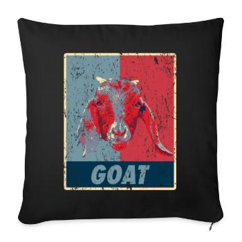 Chèvre rétro - Housse de coussin décorative 45 x 45 cm - noir - Devant