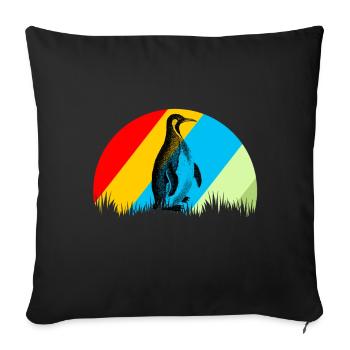 Penguin retro animal bird gift - Sofa pillowcase 17,3'' x 17,3'' (45 x 45 cm) - black - Front