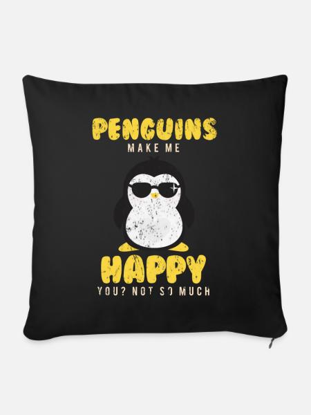 Pinguin - Sofakissenbezug 45 x 45 cm - Schwarz