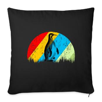 Penguin retro - Sofa pillowcase 17,3'' x 17,3'' (45 x 45 cm) - black - Front