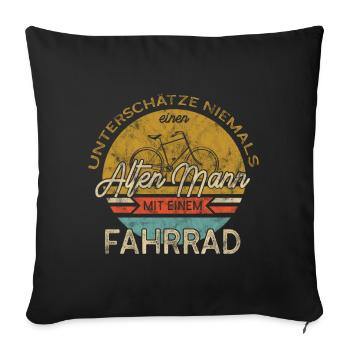 Cadeau de cycliste et idée cadeau - Housse de coussin décorative 45 x 45 cm - noir - Devant