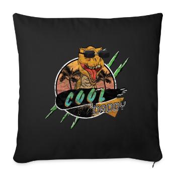 Dino Daddy summer gift - Sofa pillowcase 17,3'' x 17,3'' (45 x 45 cm) - black - Front