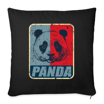 Panda - Sofakissenbezug 45 x 45 cm - Schwarz - Vorne