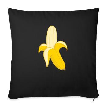 Banane en bonne santé - Housse de coussin décorative 45 x 45 cm - noir - Devant