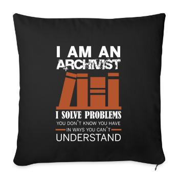 Architecte Je résous des problèmes Chemise - Housse de coussin décorative 45 x 45 cm - noir - Devant