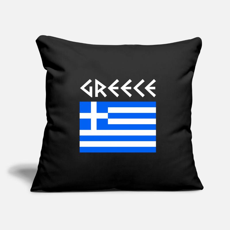 Grèce drapeau grec Housse de coussin décorative 45 x 45 cm