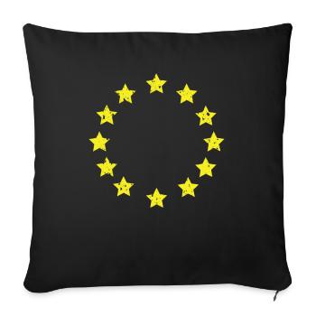 Europe flag EU European Union Europe star - Sofa pillowcase 17,3'' x 17,3'' (45 x 45 cm) - black - Front