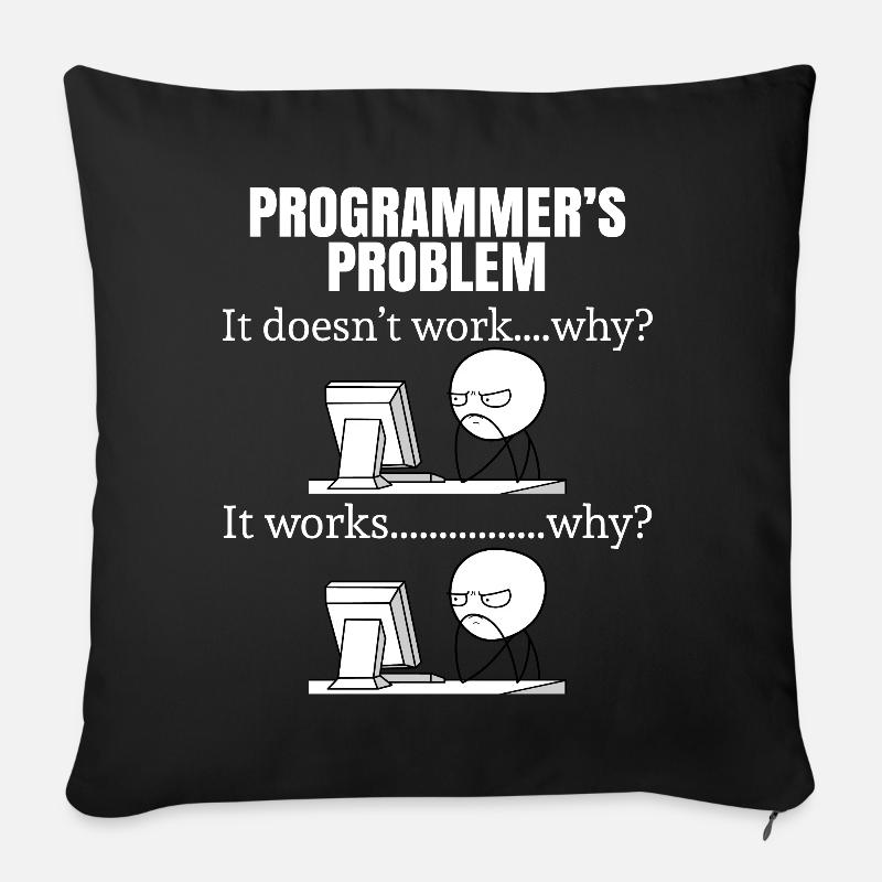 Programmierer lustig Geek - Sofakissenbezug 45 x 45 cm - Schwarz