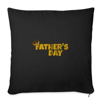 Design de la fête des pères avec couronne et lettrage - Housse de coussin décorative 45 x 45 cm - noir - Devant