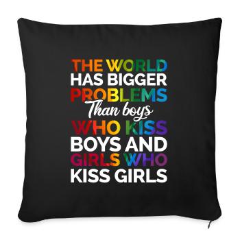 Gay Pride Saying LGBT - Sofa pillowcase 17,3'' x 17,3'' (45 x 45 cm) - black - Front