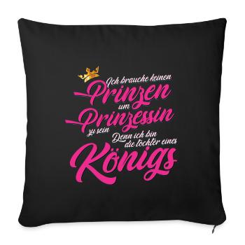 Vater und Tochter - Sofakissenbezug 45 x 45 cm - Schwarz - Vorne