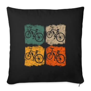 Vélo rétro - Housse de coussin décorative 45 x 45 cm - noir - Devant