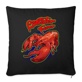 Retro barbecue art with lobster design - Sofa pillowcase 17,3'' x 17,3'' (45 x 45 cm) - black - Front
