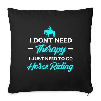 Riding horses - Sofa pillowcase 17,3'' x 17,3'' (45 x 45 cm) - black - Front